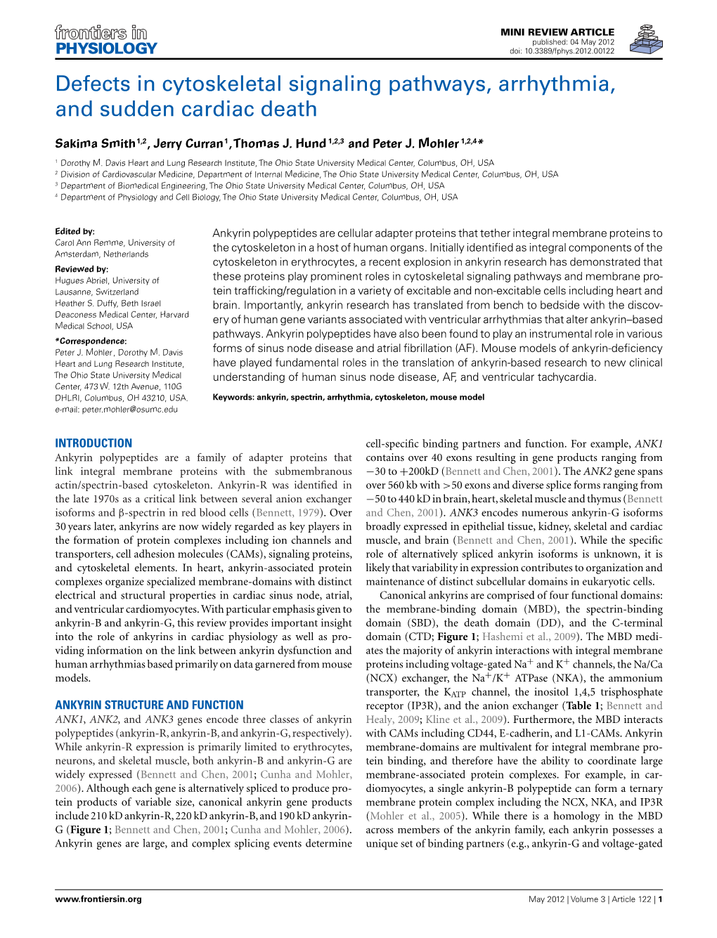 Defects in Cytoskeletal Signaling Pathways, Arrhythmia, and Sudden Cardiac Death