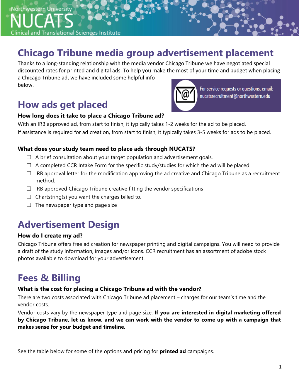 Chicago Tribune Media Group Advertisement Placement