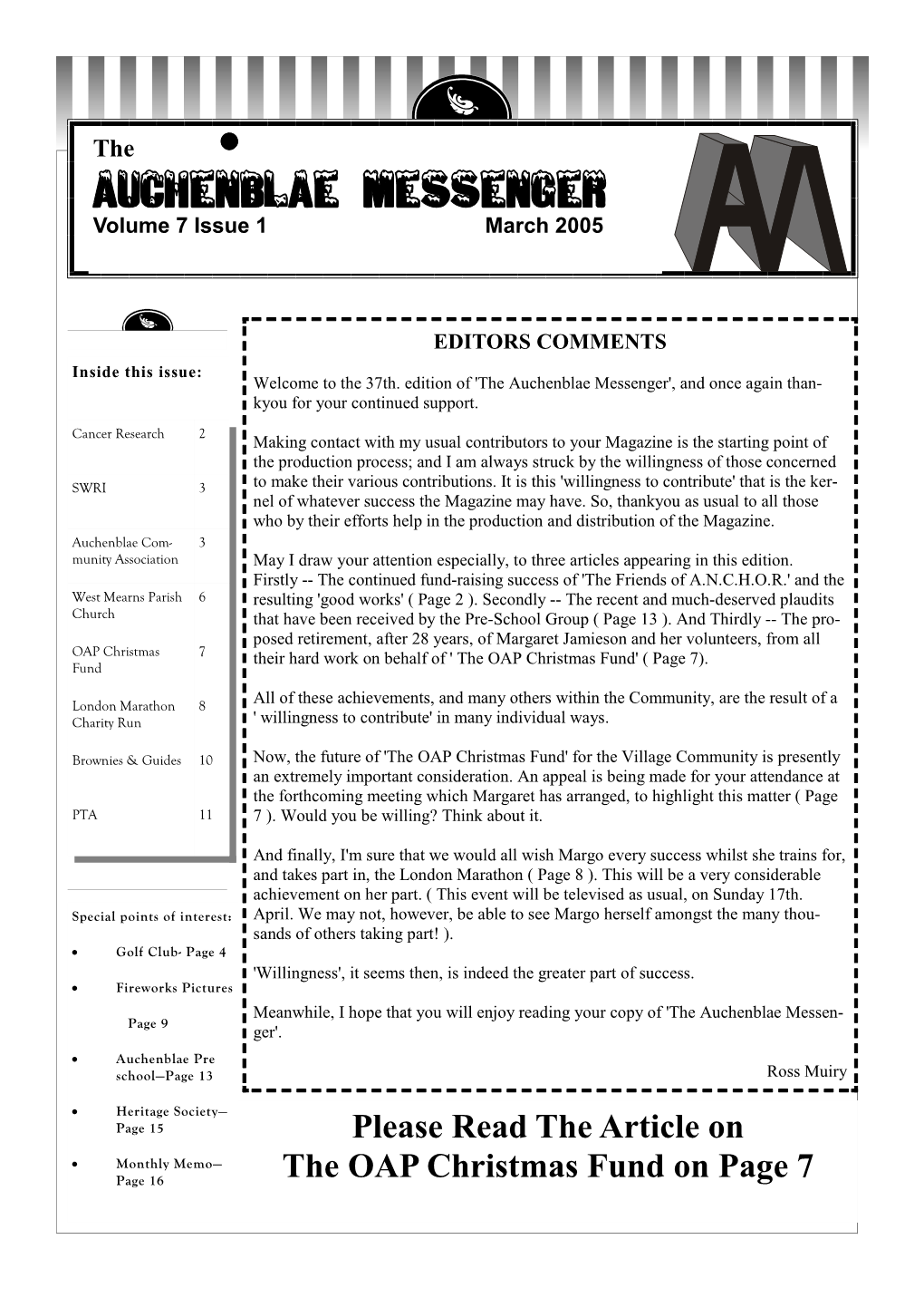 Auchenblae Messenger Volume 7 Issue 1 March 2005