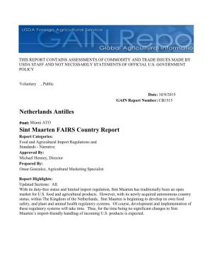 Sint Maarten FAIRS Country Report Netherlands Antilles