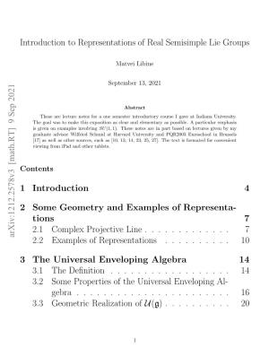 Introduction to Representations of Real Semisimple Lie Groups