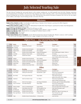 July Selected Yearling Sale