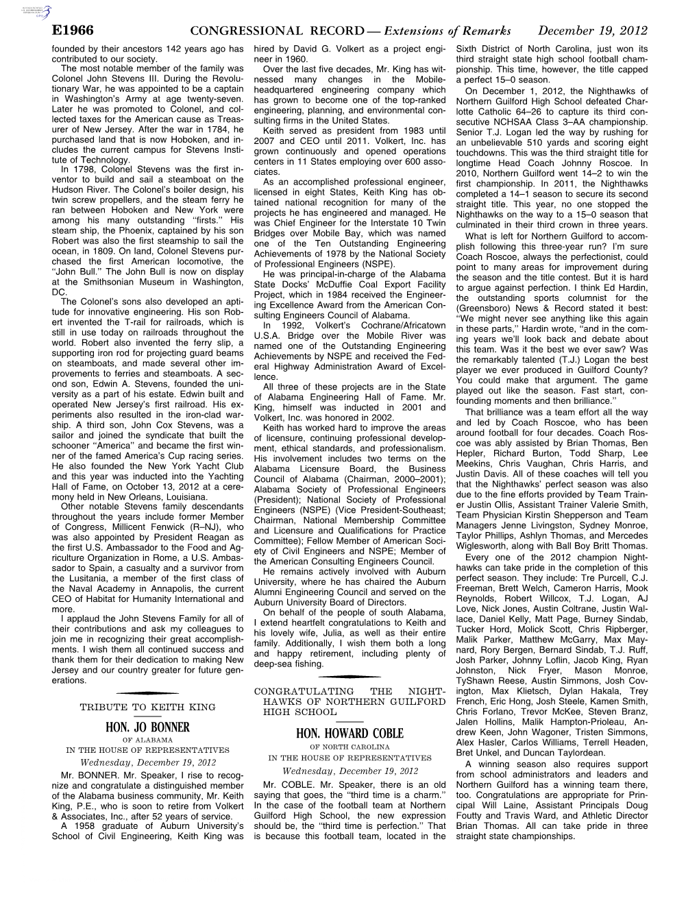 CONGRESSIONAL RECORD— Extensions of Remarks E1966 HON