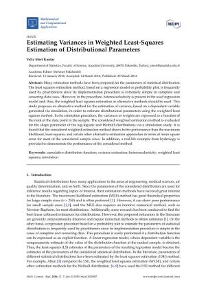 Estimating Variances in Weighted Least-Squares Estimation of Distributional Parameters