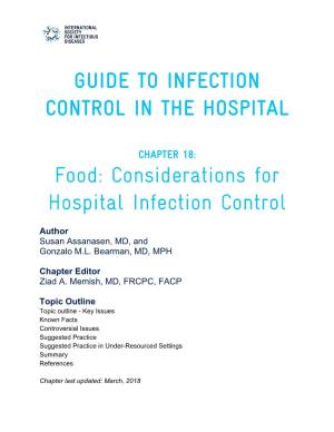 Food: Considerations for Hospital Infection Control