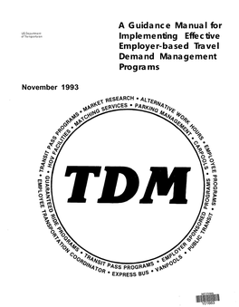 A Guidance Manual for Implementing Effective Employer-Based Travel