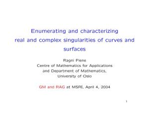 Enumerating and Characterizing Real and Complex Singularities of Curves and Surfaces