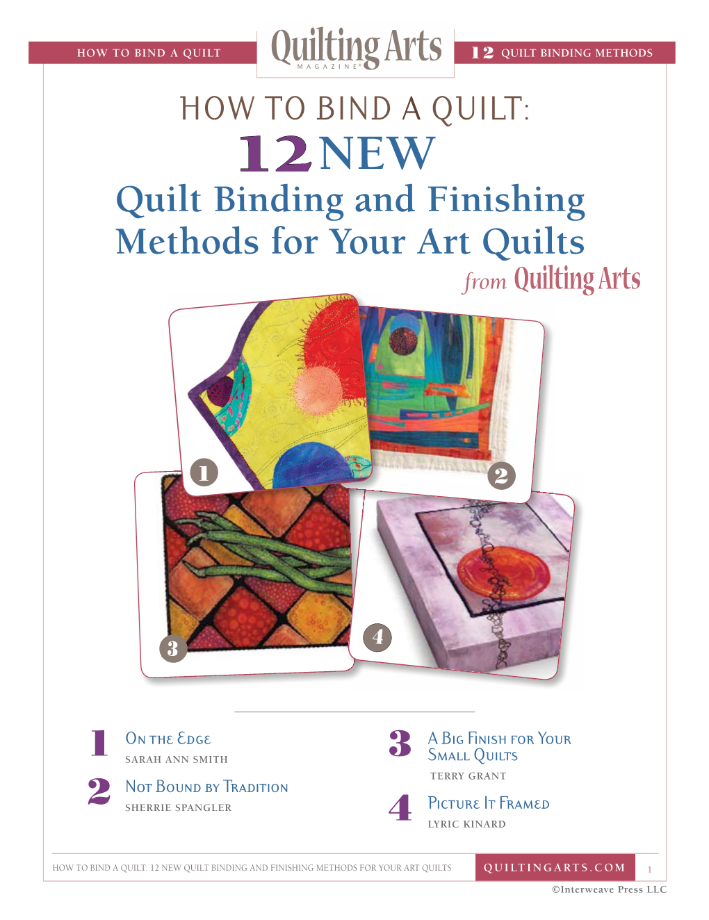 Quilt Binding and Finishing Methods for Your Art Quilts from Quilting Arts