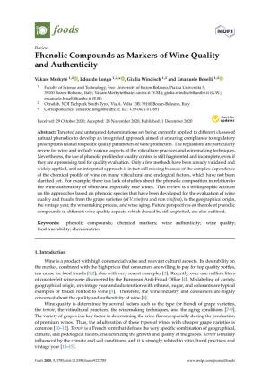 Phenolic Compounds As Markers of Wine Quality and Authenticity
