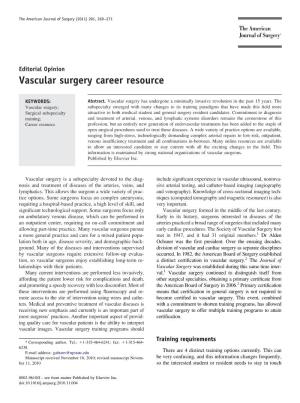 Vascular Surgery Career Resource