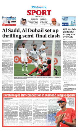 Al Sadd, Al Duhail Set up Thrilling Semi-Final Clash