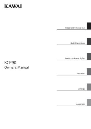 Kawai KCP90 Owner's Manual