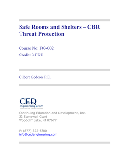 Safe Rooms and Shelters – CBR Threat Protection