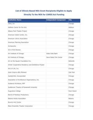 List of Illinois NEA Grantees.Xlsx