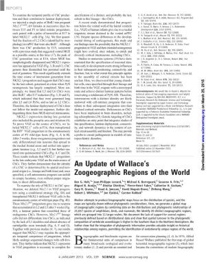 An Update of Wallacels Zoogeographic Regions of the World