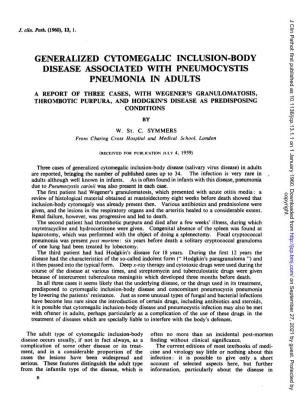 Disease Associated with Pneumocystis Pneumonia In