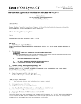 Harbor Management Commission Minutes 04/10/2018