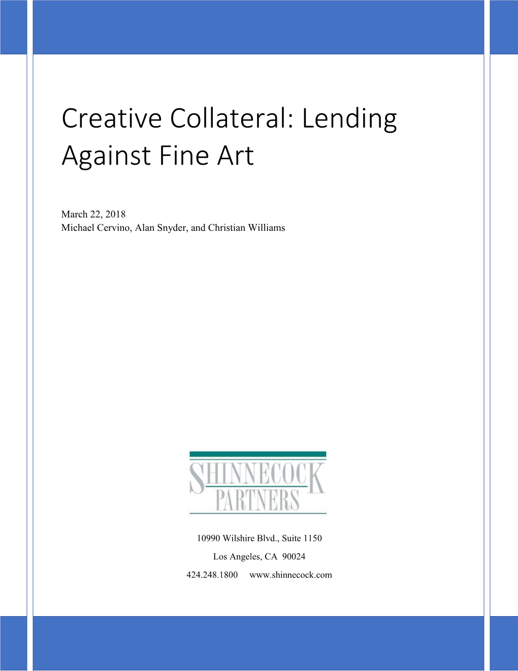 Lending Against Fine Art