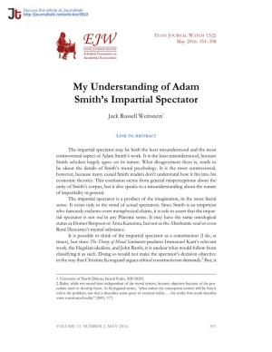 My Understanding of Adam Smith's Impartial Spectator · Econ Journal Watch