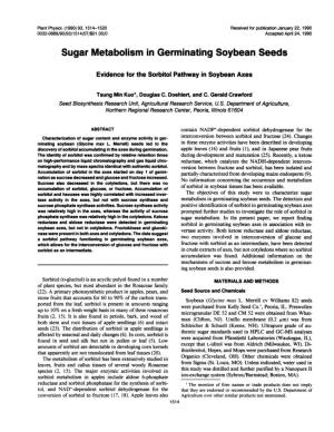 Sugar Metabolism in Germinating Soybean Seeds