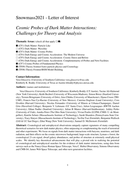Letter of Interest Cosmic Probes of Dark Matter Interactions
