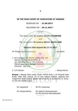 Madras High Court Judgment in Thiagarajan Kumararaja V