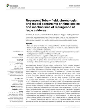 Resurgent Toba—Field, Chronologic, and Model Constraints on Time