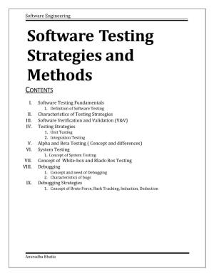 Software Testing Strategies and Methods CONTENTS