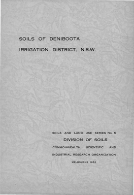 Soils of Deniboota Irrigation District, N.S.W