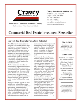 Commercial Real Estate Investment Newsletter