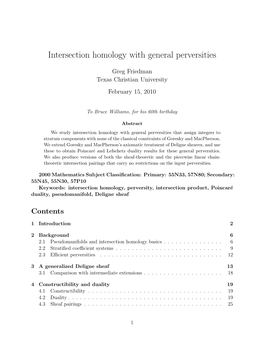 Intersection Homology with General Perversities