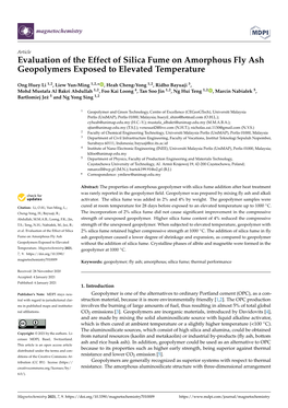 Evaluation of the Effect of Silica Fume on Amorphous Fly Ash Geopolymers Exposed to Elevated Temperature