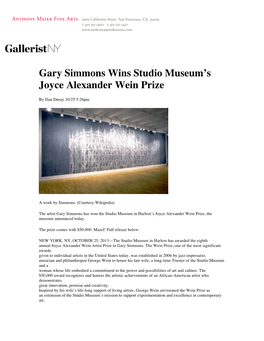 Gary Simmons Wins Studio Museum's Joyce Alexander Wein Prize