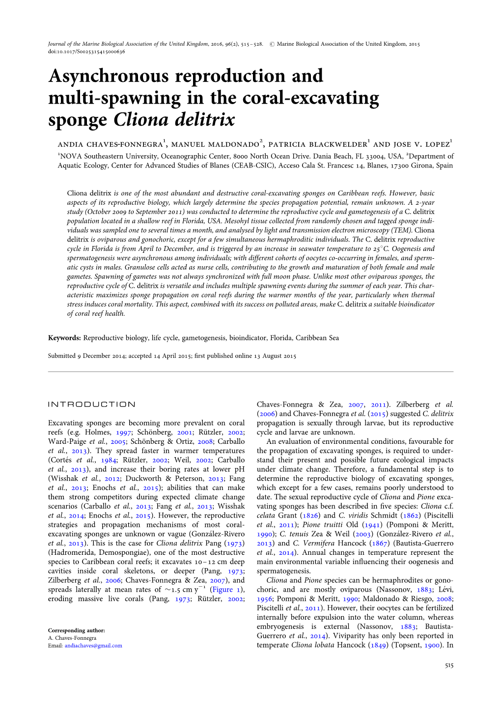 Asynchronous Reproduction and Multi-Spawning in the Coral