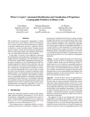 Where's Crypto?: Automated Identification and Classification Of