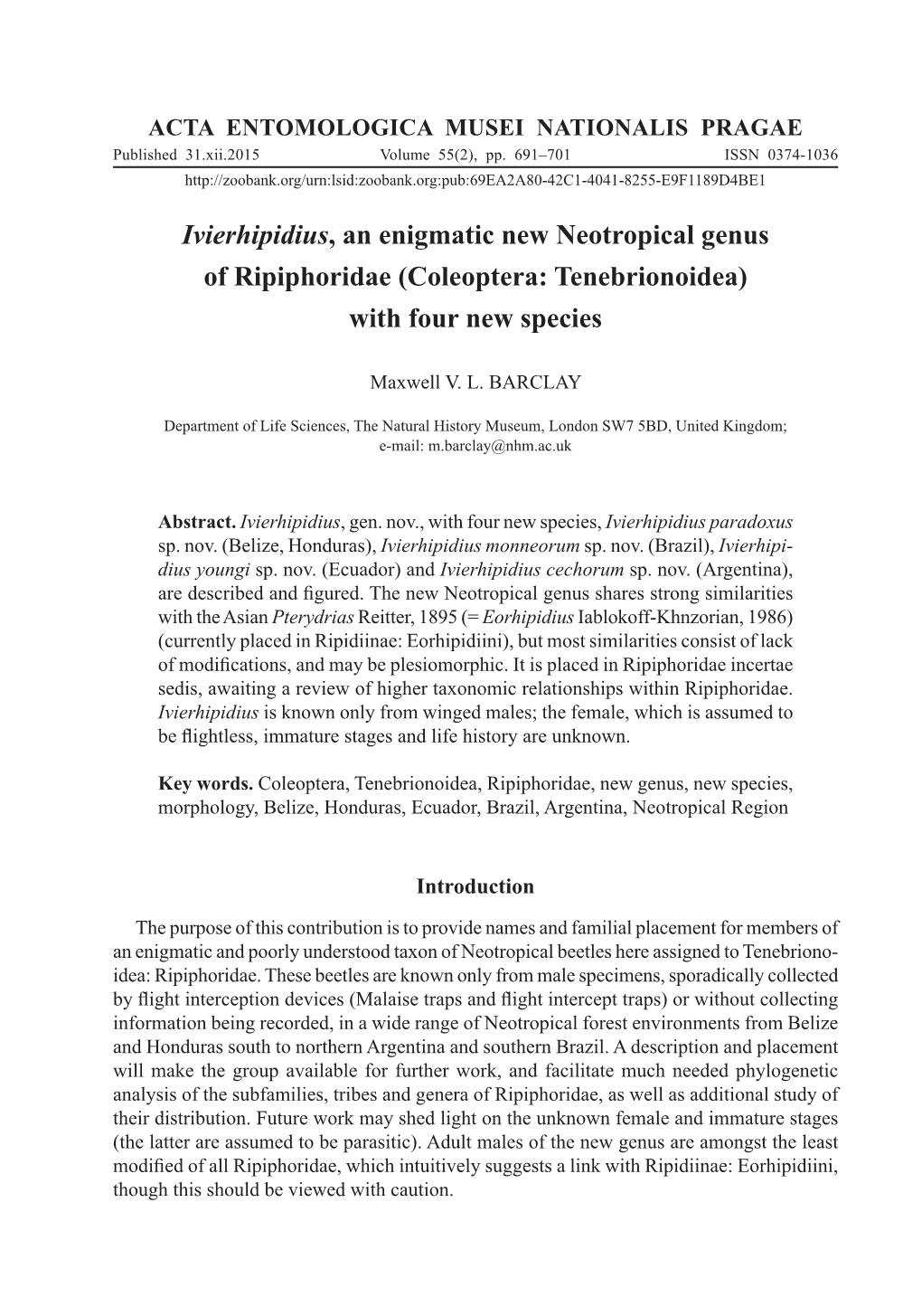 Coleoptera: Tenebrionoidea) with Four New Species