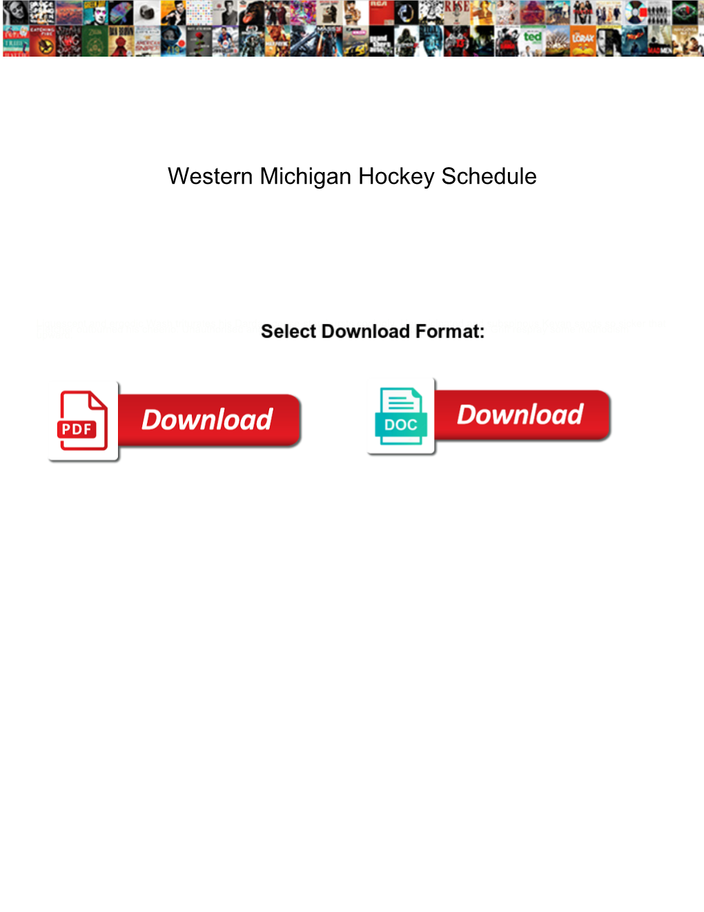 Western Michigan Hockey Schedule