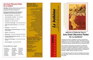 La Bohème Arts Event Discovery Packet COVER