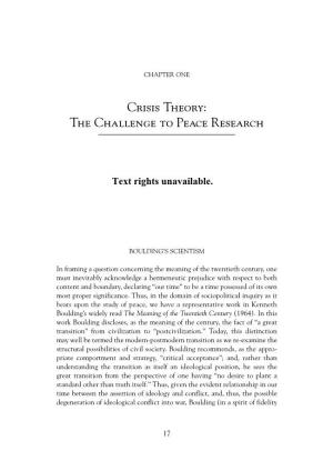 Crisis Theory: the Challenge to Peace Research