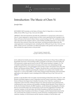 The Music of Chen Yi