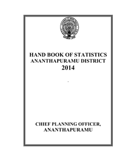 Hand Book of Statistics Ananthapuramu District 2014
