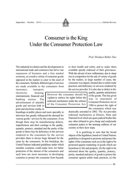 Consumer Is the King Under the Consumer Protection Law