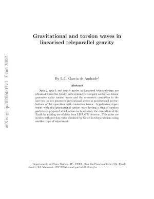 Gravitational and Torsion Waves in Linearised Teleparallel Gravity