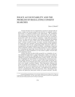 Police Accountability and the Problem of Regulating Consent Searches