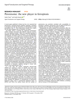 Peroxisome: the New Player in Ferroptosis