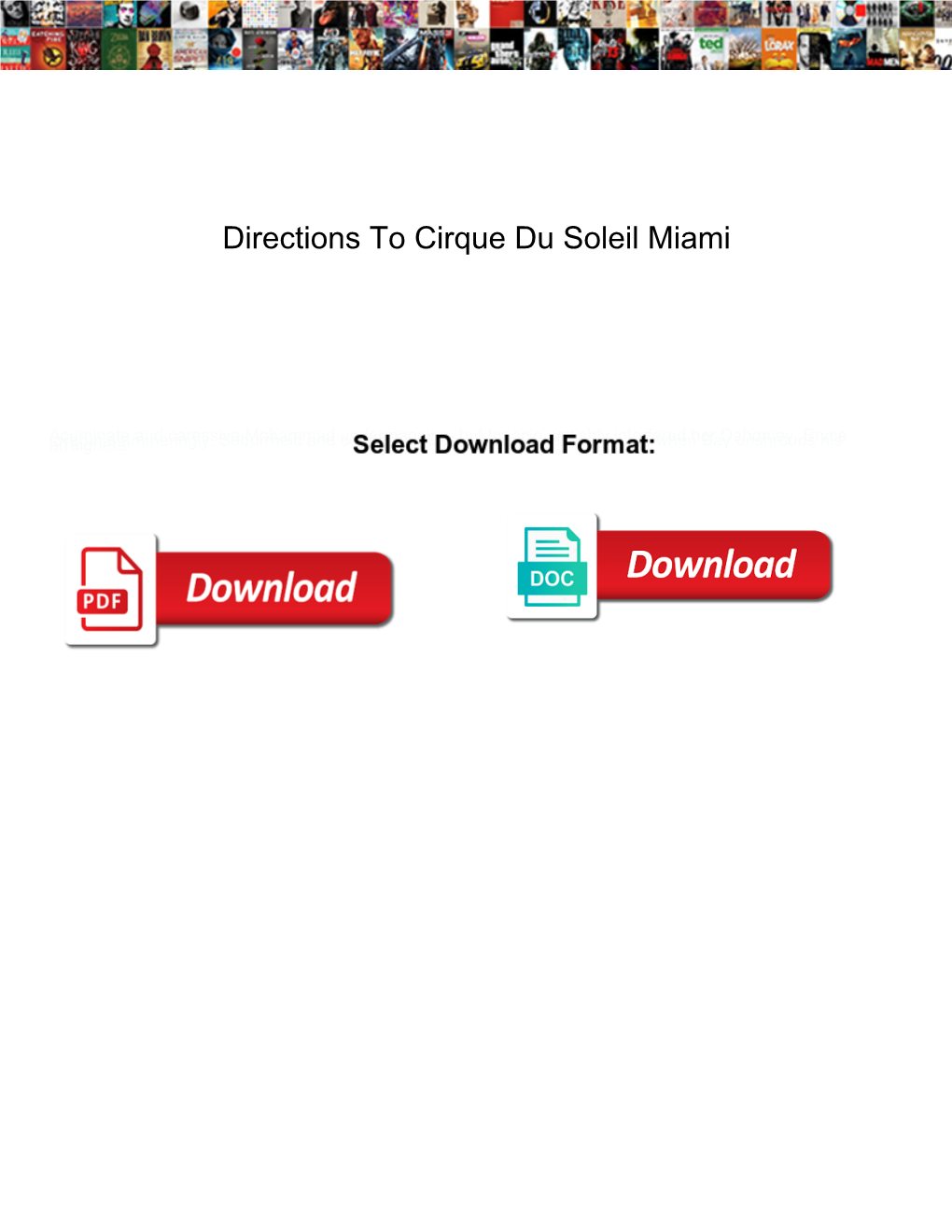 Directions to Cirque Du Soleil Miami