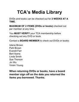 TCA's Media Library