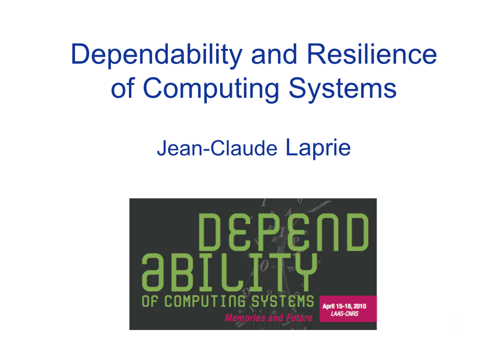 Dependability and Resilience of Computing Systems