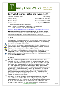 Ladywell, Busbridge Lakes and Hydon Heath