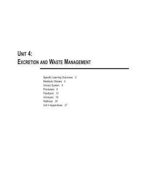 Excretion and Waste Management
